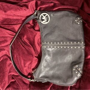 Michael Kors Black Studded Shoulder Bag